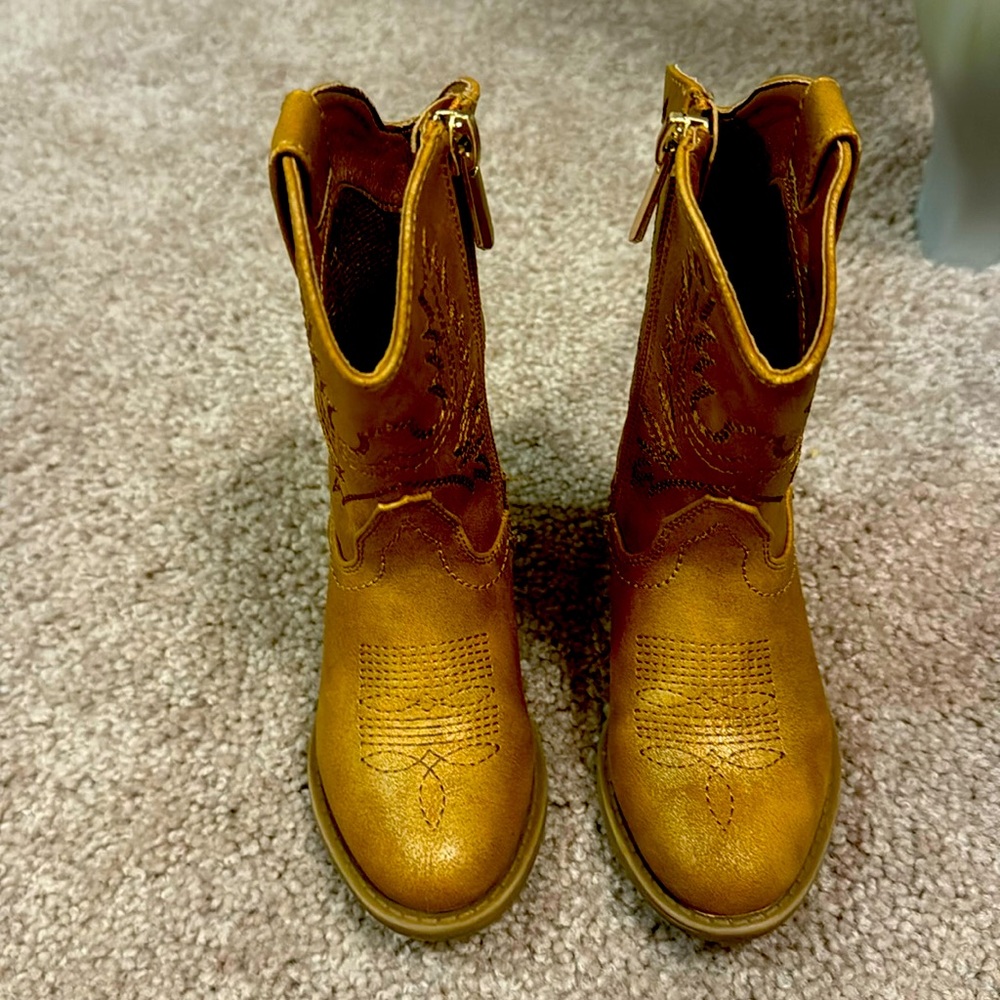 Tan cow boots